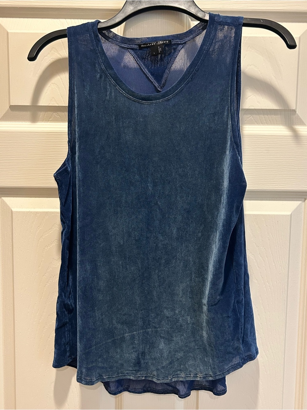 Theyskins Theory Velvet Midnight Blue Sleeveless Tank Top